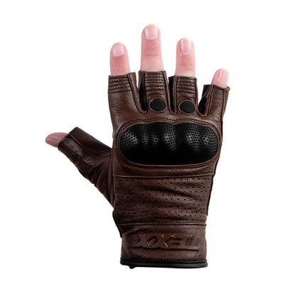 LUVAS TEXX LIBERTY MEIO DEDO MARROM XS