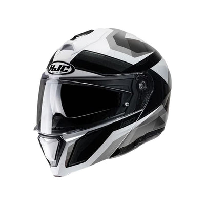 CAPACETE HJC I90 LARK PRETO BRANCO E CINZA E PRETO 58