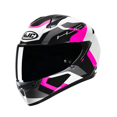 CAPACETE HJC C10 TINS BRANC CINZ PRET ROSA 56