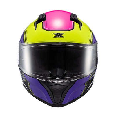 CAPACETE TEXX FECHA RAPTOR HORNET VERD ROX BRANC ROS BRIL 64