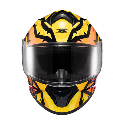 CAPACETE TEXX FECHADO SPIHE MAASAI LARANJA AMARELO 58
