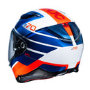 CAPACETE HJC F70 TINO AZUL BRANCO E LARANJA 56