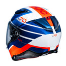 CAPACETE HJC F70 TINO AZUL BRANCO E LARANJA 56