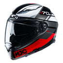 CAPACETE HJC F70 TINO PRETO BRANCO E VERMELHO 56