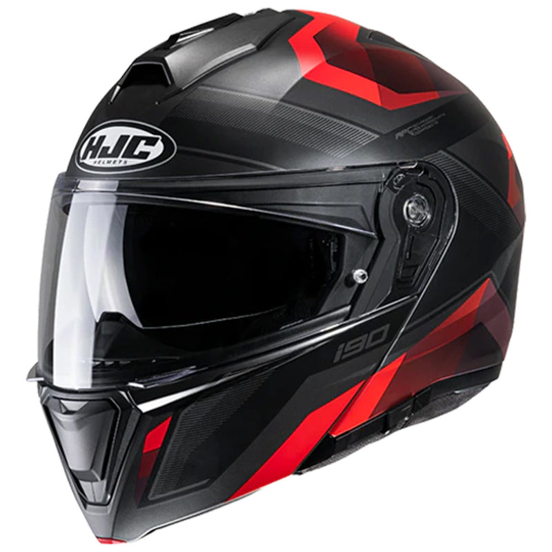 CAPACETE HJC I90 SYREX PRETO E VERMELHO 61