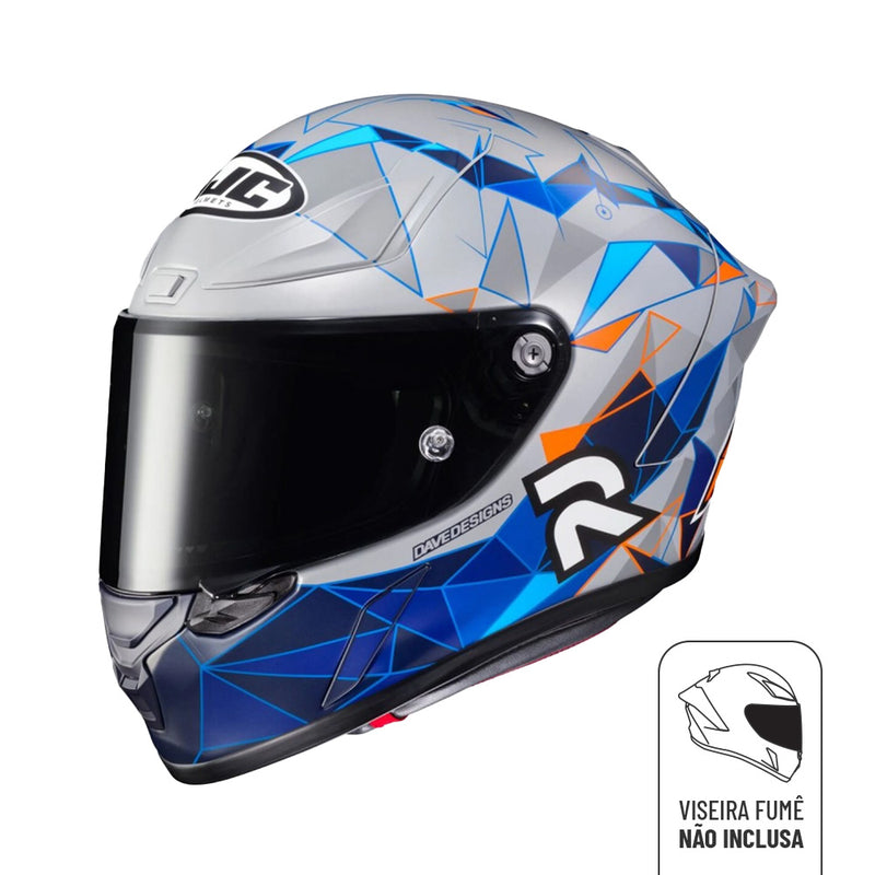 CAPACETE HJC RPHA 1 POL ESPARGARO REPLICA PRETO E AZUL 61