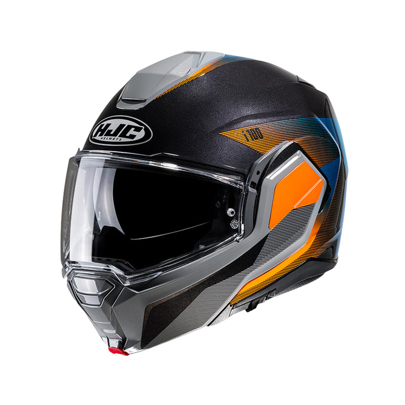 CAPACETE HJC I100 180 BESTON CINZA LARANJA E AZUL  56