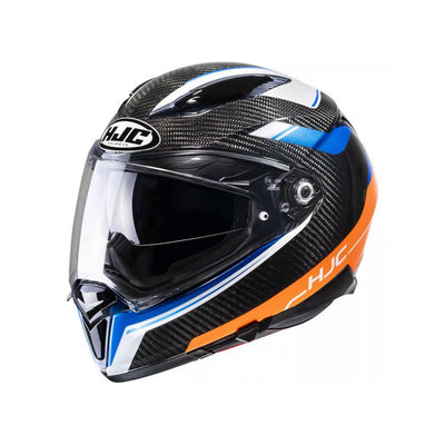 CAPACETE HJC F70 CARBON UBIS PRETO AZUL E LARANJA 60