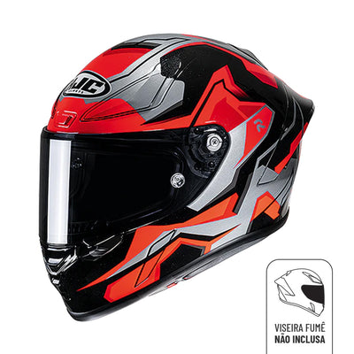 CAPACETE HJC RPHA 1 NOMARO VERMELHO PRETO E CINZA 61