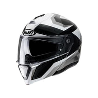 CAPACETE HJC I90 LARK PRETO BRANCO E CINZA E PRETO 58