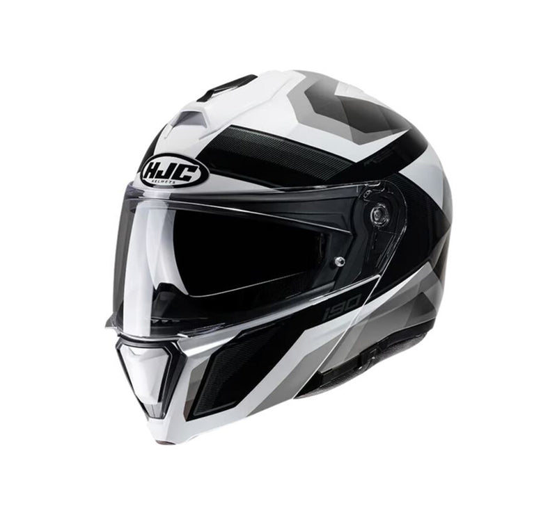 CAPACETE HJC I90 LARK PRETO BRANCO E CINZA E PRETO 58