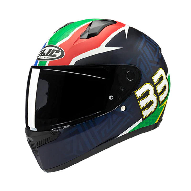 CAPACETE HJC C10 BRAD BINDER AZU VERD VERM BRANC 58