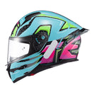 CAPACETE TEXX FECHA RAPTOR ARCADE AZU VERD ROS BRIL 56