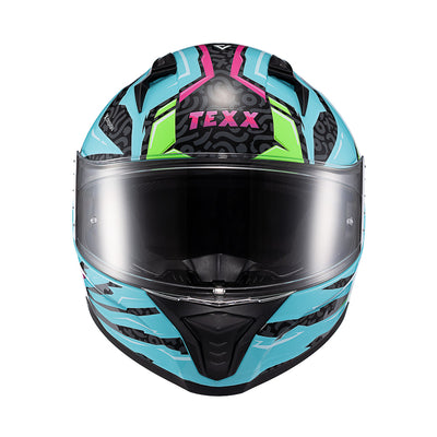 CAPACETE TEXX FECHA RAPTOR ARCADE AZU VERD ROS BRIL 56