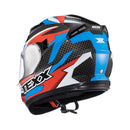 CAPACETE TEXX STRIKE RIDE AZU VERM BRANC PRET BRIL 56