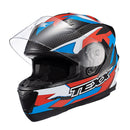 CAPACETE TEXX STRIKE RIDE AZU VERM BRANC PRET BRIL 56