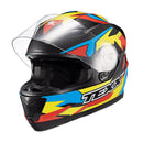 CAPACETE TEXX STRIKE RIDE AZU VERD VERM PRET BRIL 58