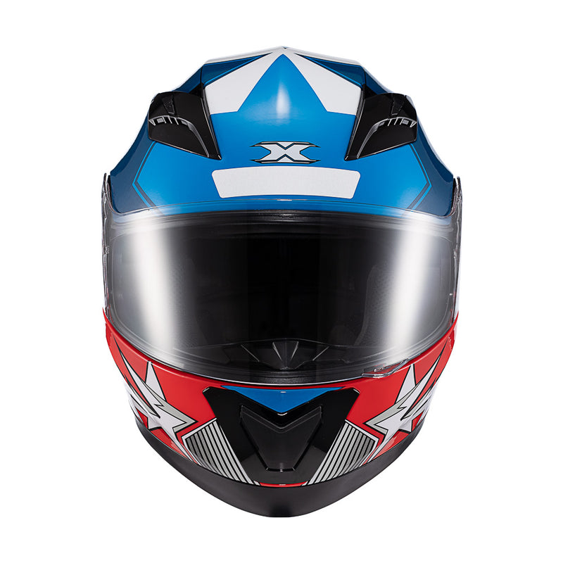 CAPACETE TEXX STRIKE SUPERSTAR AZU VERM BRANC BRIL 56