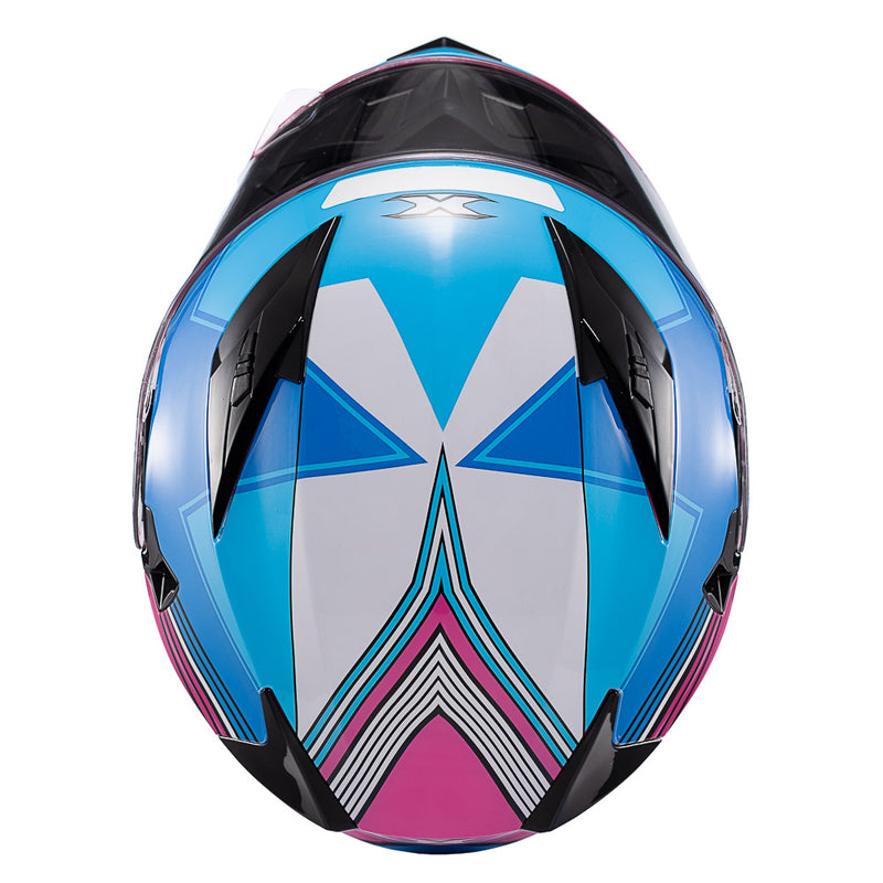 CAPACETE TEXX STRIKE SUPERSTAR AZU ROS  BRANC BRIL 62