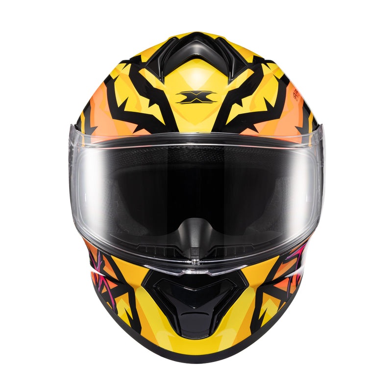 CAPACETE TEXX FECHADO SPIHE MAASAI LARANJA AMARELO 58