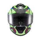 CAPACETE TEXX FECHADO SPIHE GEAR VERDE AZUL ROSA 58