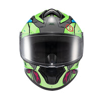 CAPACETE TEXX FECHADO SPIHE GEAR VERDE AZUL ROSA 58