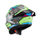 CAPACETE TEXX FECHADO SPIHE GEAR VERDE AZUL ROSA 58
