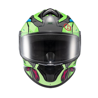 CAPACETE TEXX FECHADO SPIHE GEAR VERDE AZUL ROSA 58