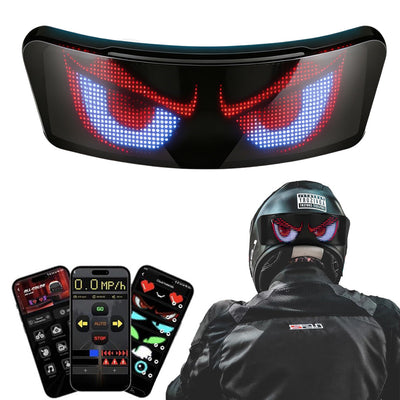 Lanterna Traseira LED para Capacete de Moto Programável App