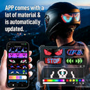 Lanterna Traseira LED para Capacete de Moto Programável App
